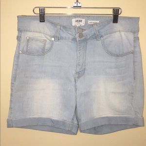 Light blue stretchy jean shorts